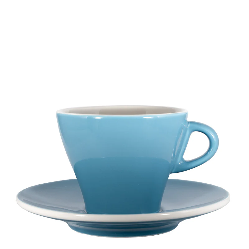 Cappuccinotasse bunt - Azurblau