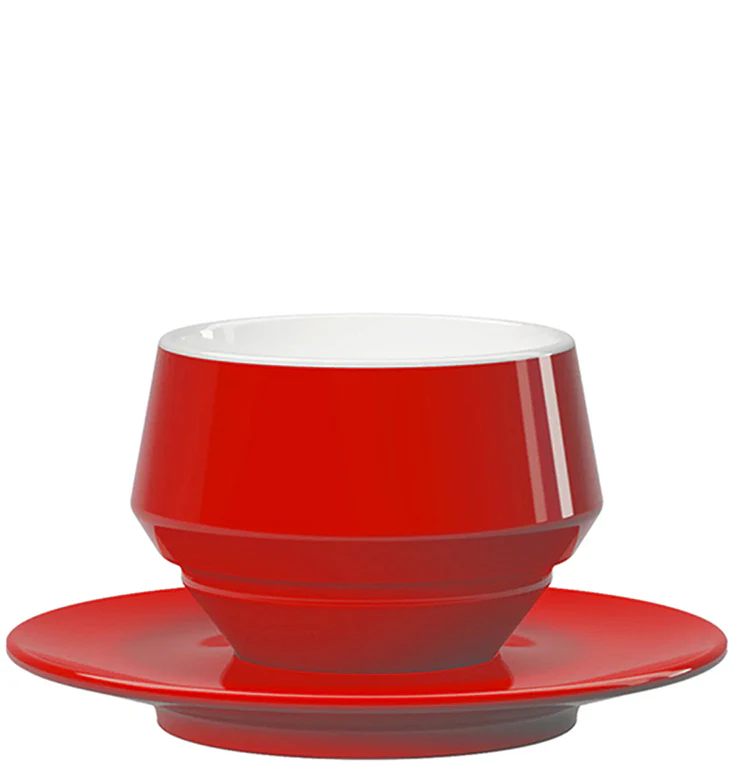 Maniko Milchkaffeetasse Rot Einzeln